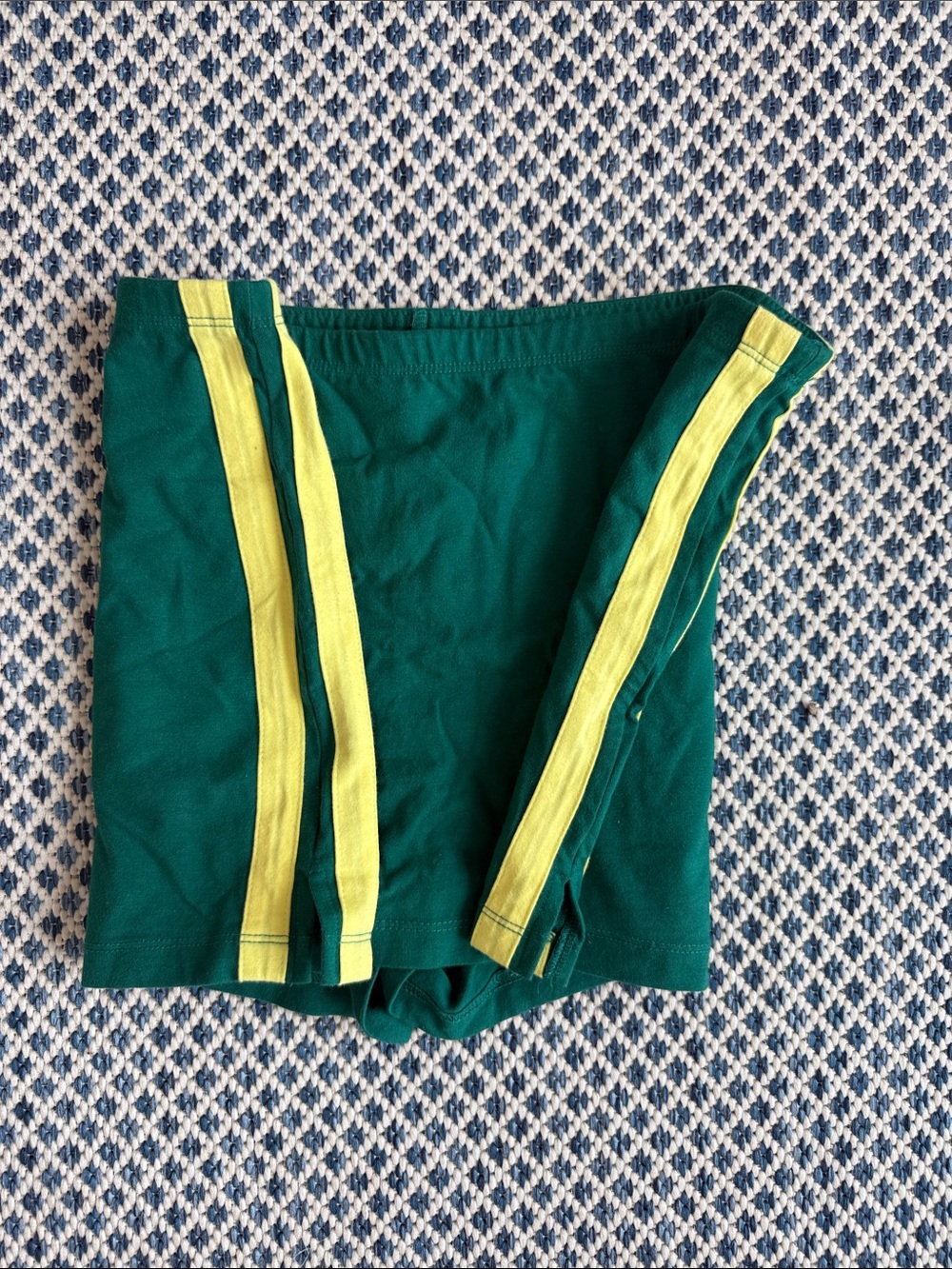 Urban Outfitters Out from Under Women's Green Athletic Skort with Yellow Stripe
